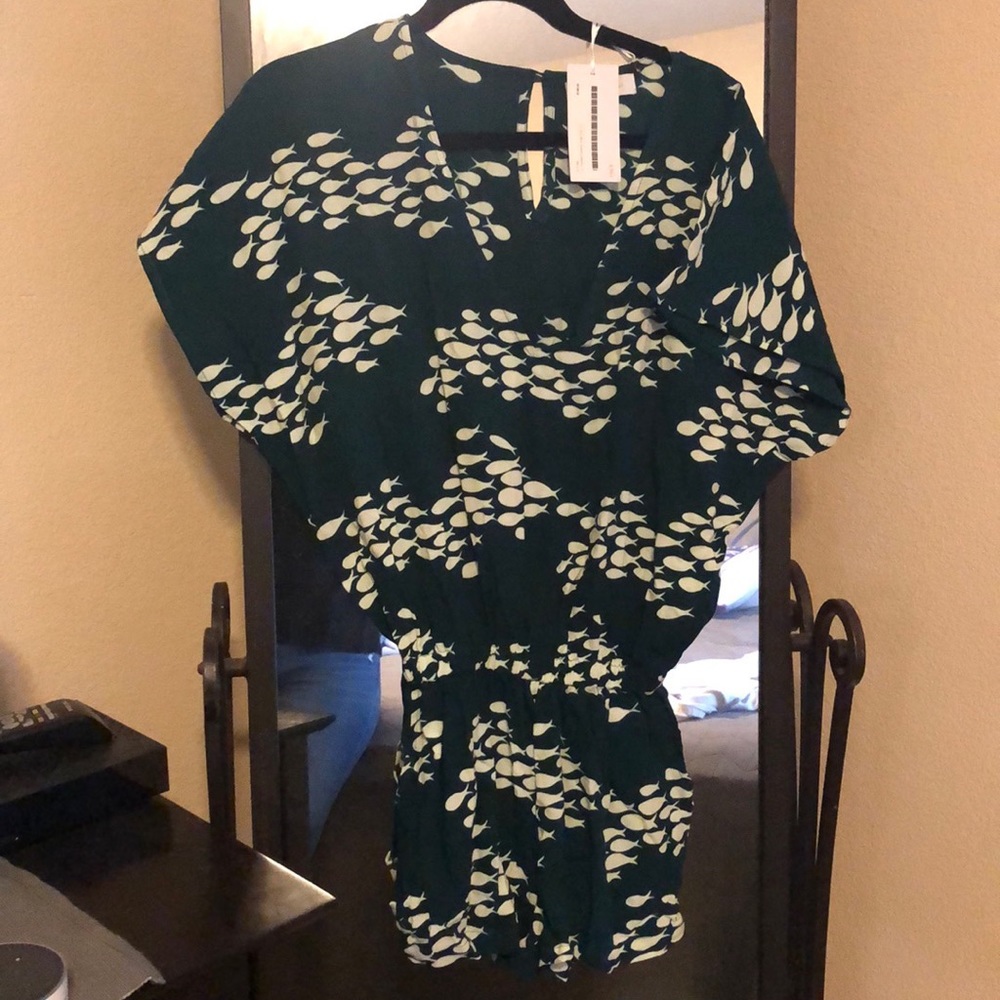 Ava Sky fish print shorts romper xs